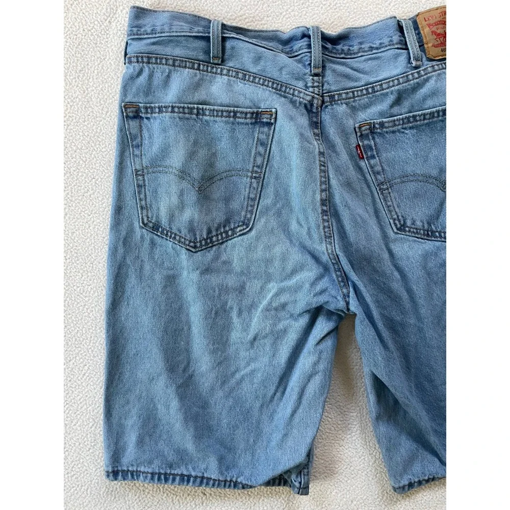 Levi's Mens 38x12 Denim Shorts Light Wash 505 Regular Fit Cotton Blue Jorts